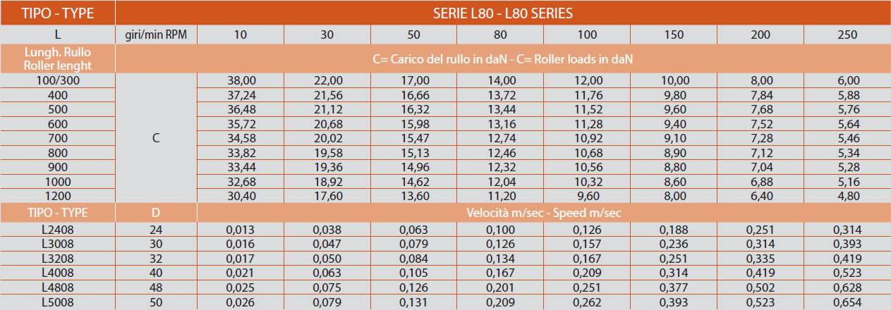 determinazione del carico serie L80