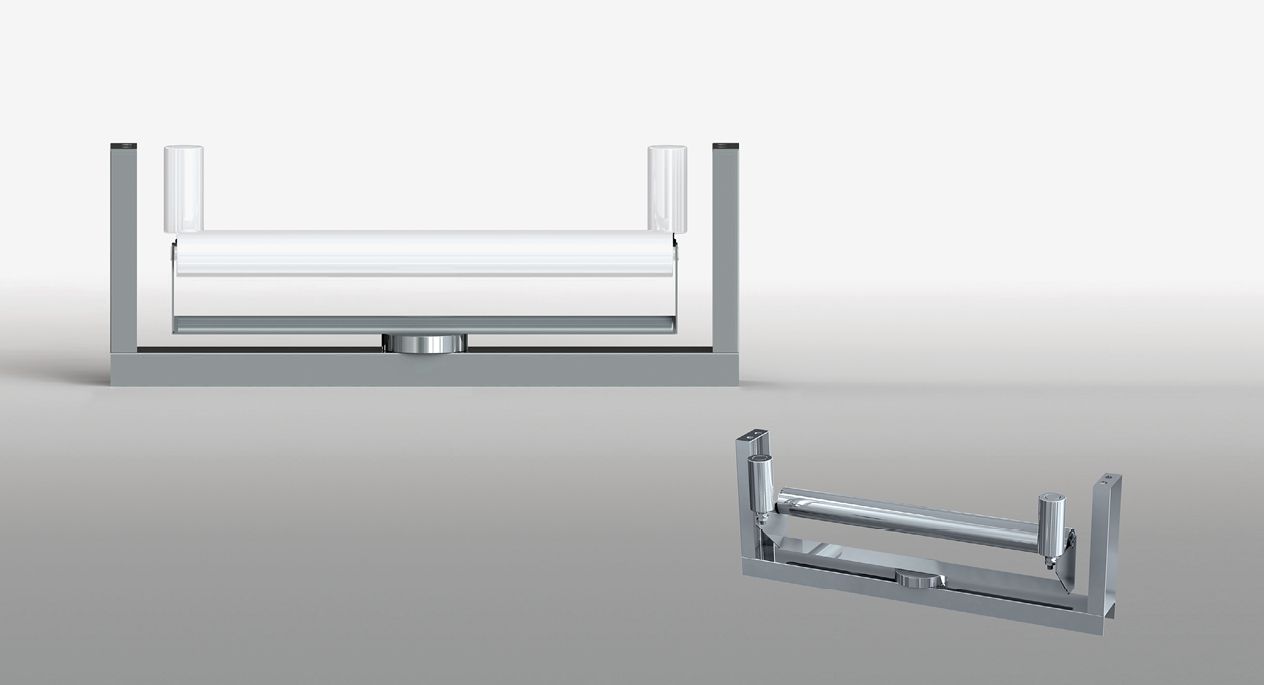 Flat self-centring troughing sets