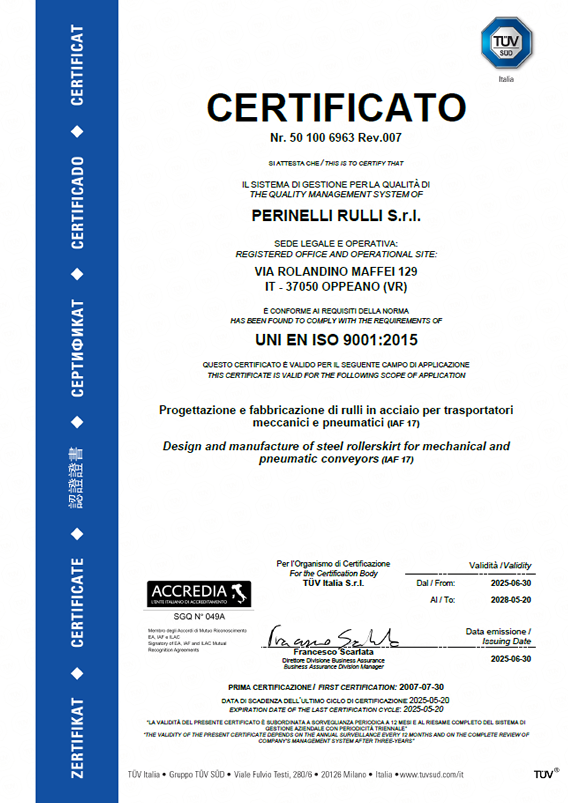 certificato UNI EN ISO 9001:2015